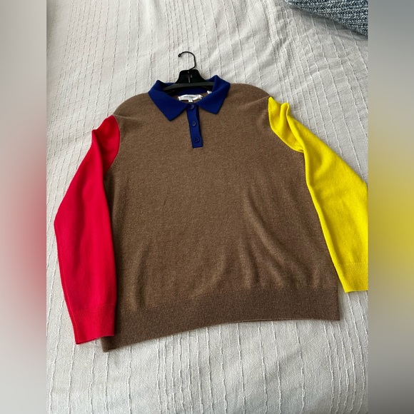 Chinti & Parker Nico Colorblock Sweater - Wool/Cashmere, Polo Collar - Picture 7 of 14